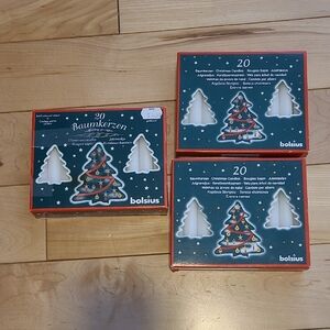 3 Boxes of Bolsius Christmas Tree Candles (All White)